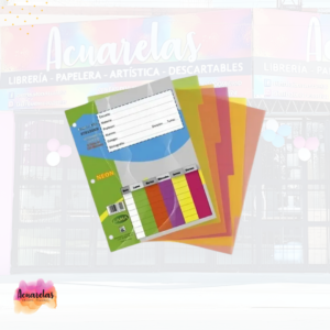 Separador de materias N3 pvc colores fluo(6hjs) Lama - Imagen 1
